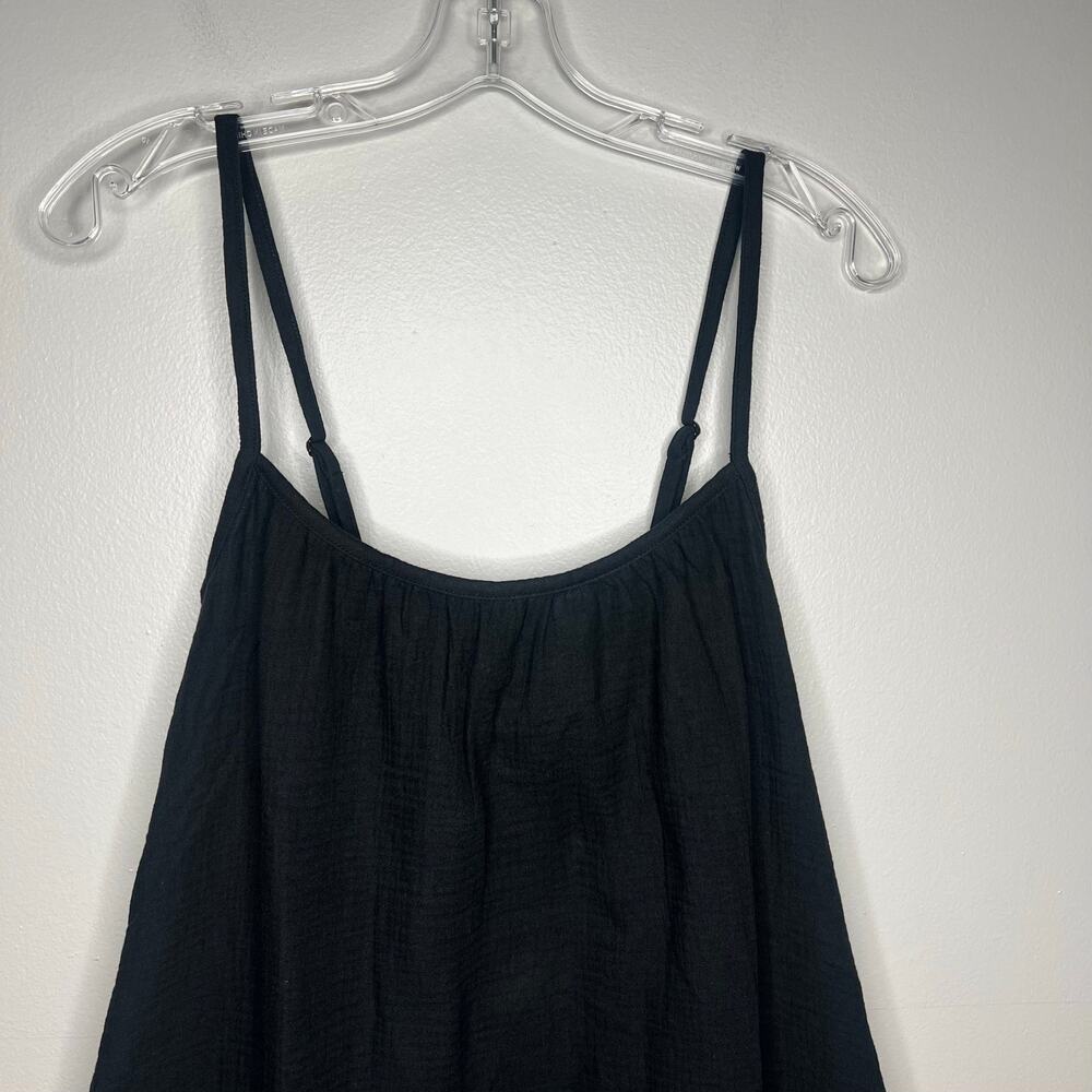 Sol Angeles Long Gauzy Maxi Dress Black M/L Swim Cover Tieback $128 NWT Flowy - Picture 4 of 13